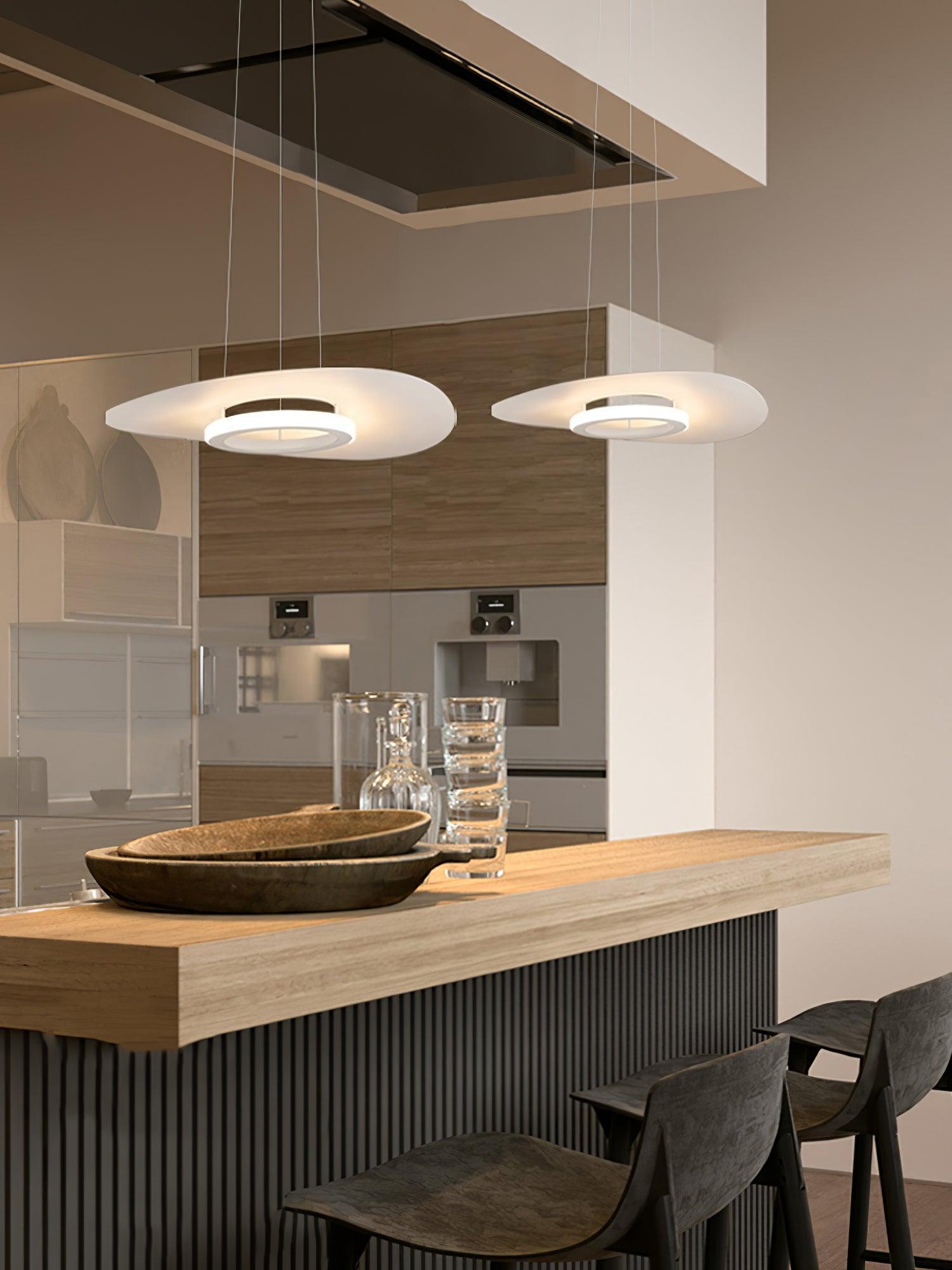 Modern UFO LED Pendant Light Minimalist Aluminum Hanging Lamp for Living Room and Kitchen
