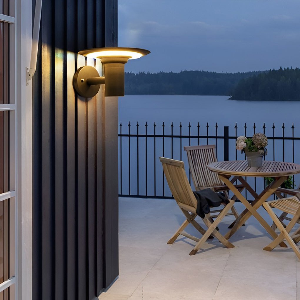 Modern UFO Solar LED Wall Sconce Waterproof Aluminum Outdoor Lighting for Garden and Patio