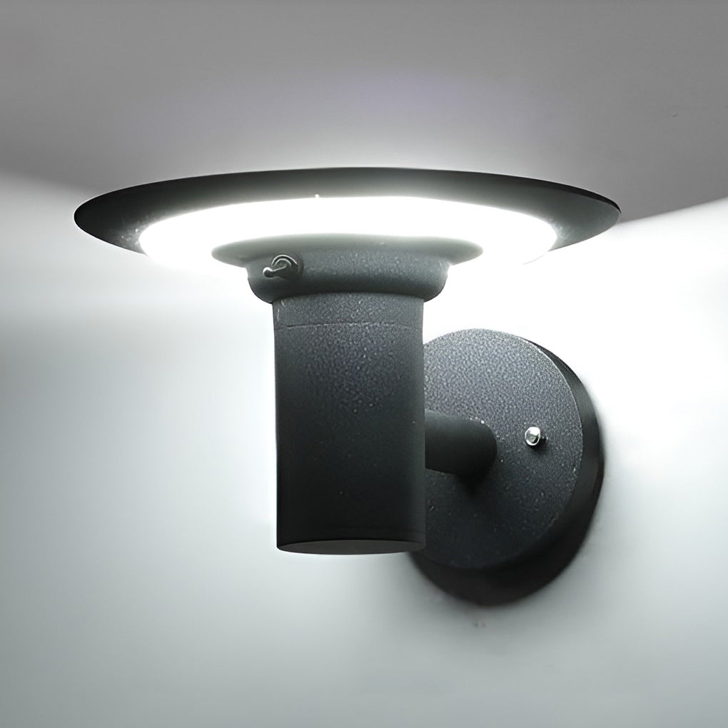 Modern UFO Solar LED Wall Sconce Waterproof Aluminum Outdoor Lighting for Garden and Patio