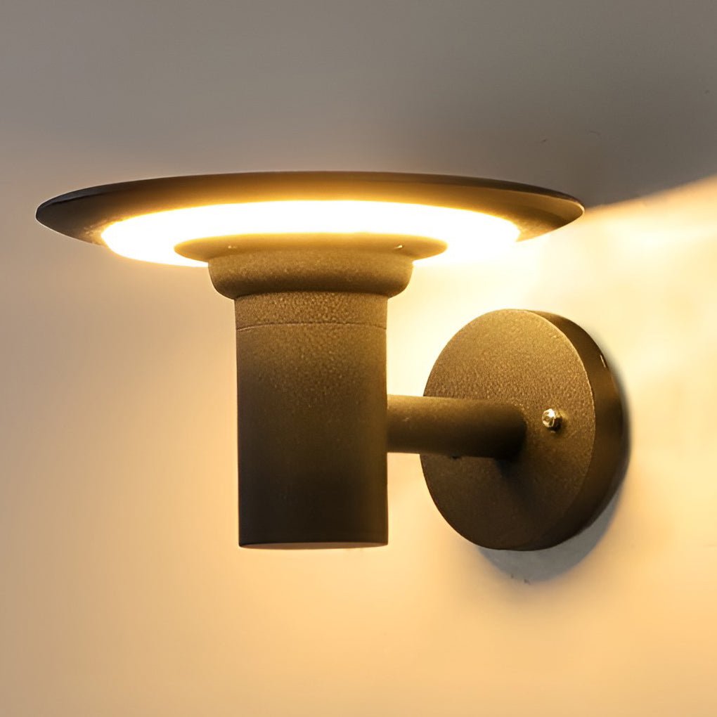 Modern UFO Solar LED Wall Sconce Waterproof Aluminum Outdoor Lighting for Garden and Patio
