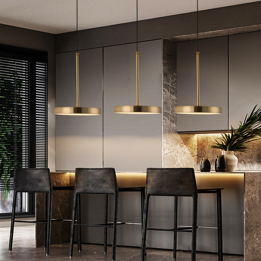 Modern Ultra Thin Round LED Pendant Light Nordic Minimalist Hanging Lamp for Kitchen Island