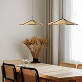 Modern Umbrella Shape Wooden LED Hanging Pendant Light for Dining Room