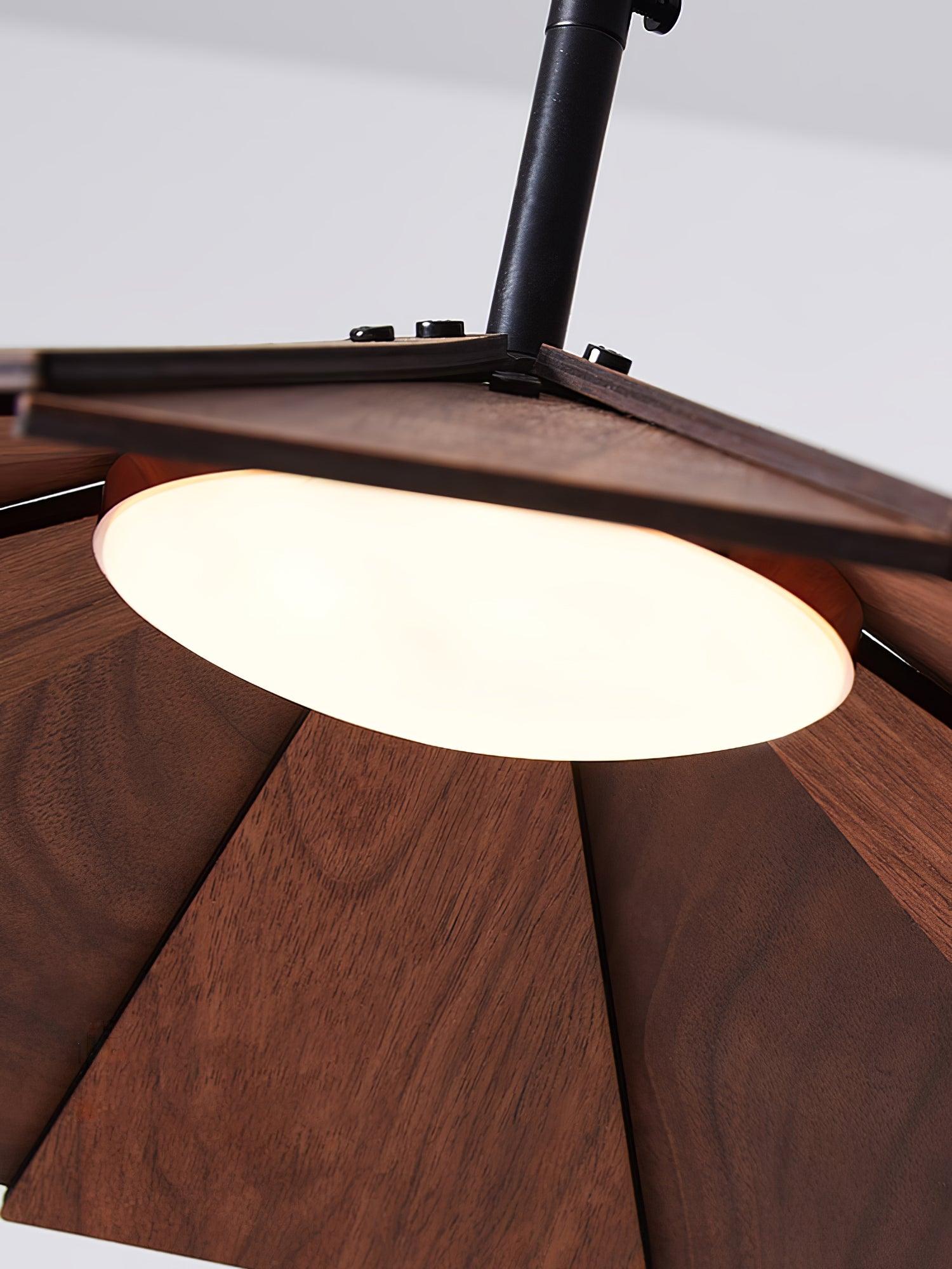 Modern Umbrella Shape Wooden LED Hanging Pendant Light for Dining Room