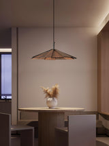 Modern Umbrella Shape Wooden LED Hanging Pendant Light for Dining Room