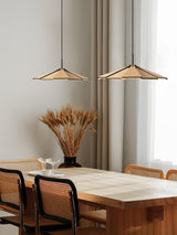 Modern Umbrella Shape Wooden LED Hanging Pendant Light for Dining Room