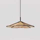Modern Umbrella Shape Wooden LED Hanging Pendant Light for Dining Room