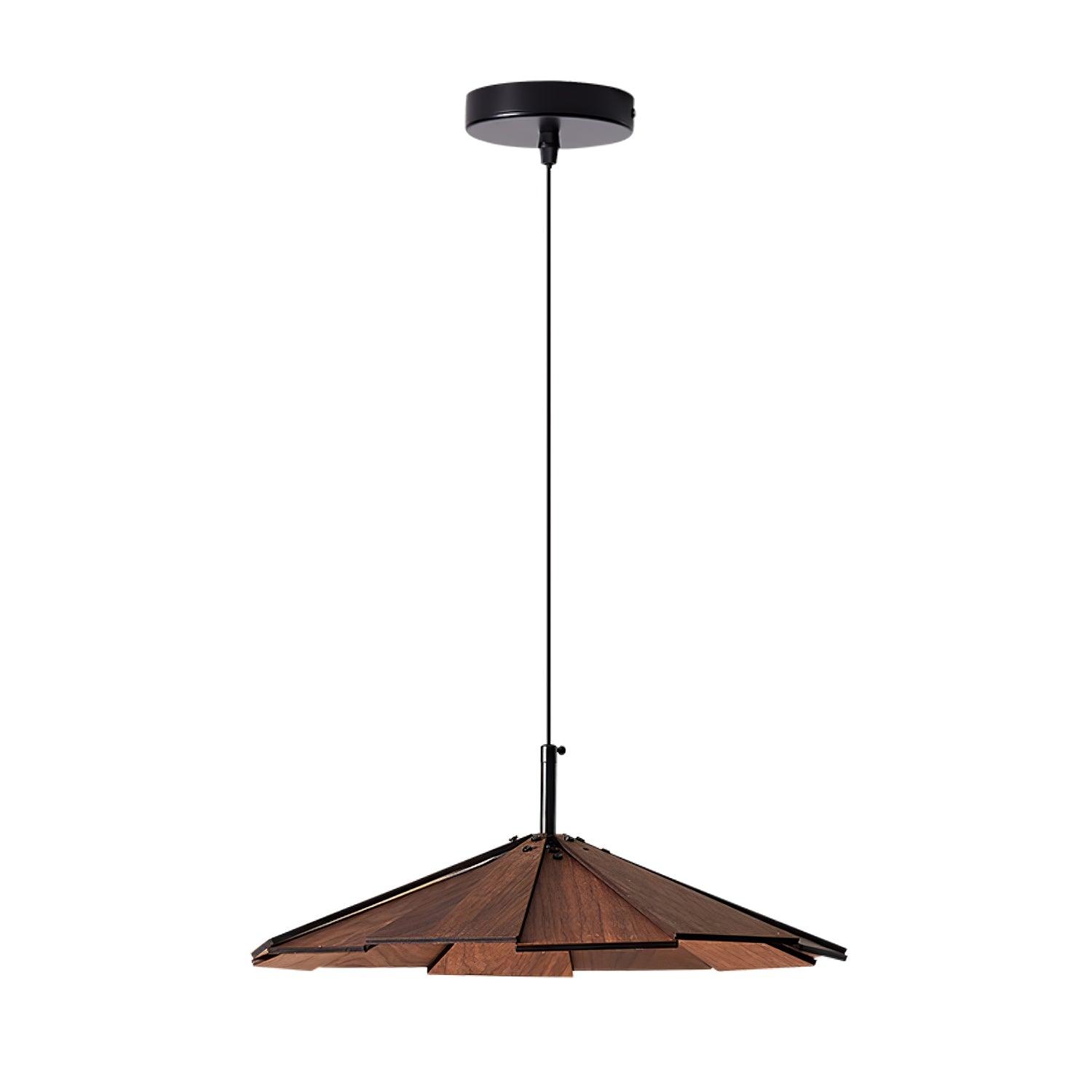 Modern Umbrella Shape Wooden LED Hanging Pendant Light for Dining Room