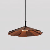 Modern Umbrella Shape Wooden LED Hanging Pendant Light for Dining Room