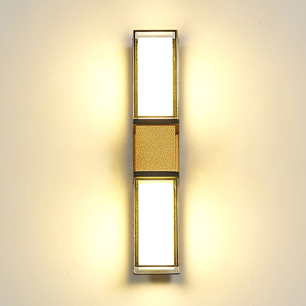 Modern Up and Down LED Outdoor Wall Sconce IP65 Waterproof Exterior Porch Light in Black and Gold