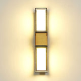 Modern Up and Down LED Outdoor Wall Sconce IP65 Waterproof Exterior Porch Light in Black and Gold