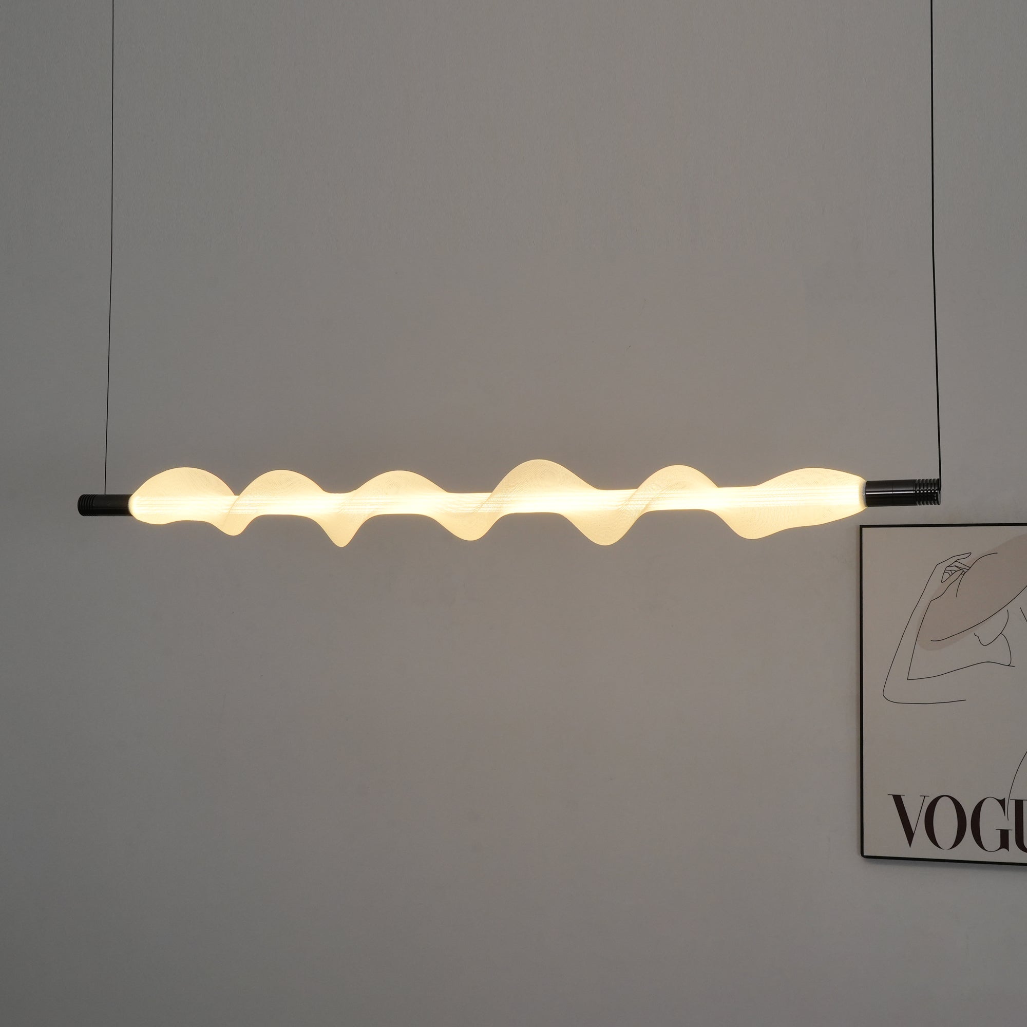 Modern Vapour LED Pendant Light with Fiber Mesh Shade and Geometric Design