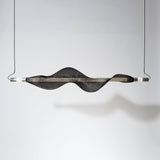 Modern Vapour LED Pendant Light with Fiber Mesh Shade and Geometric Design