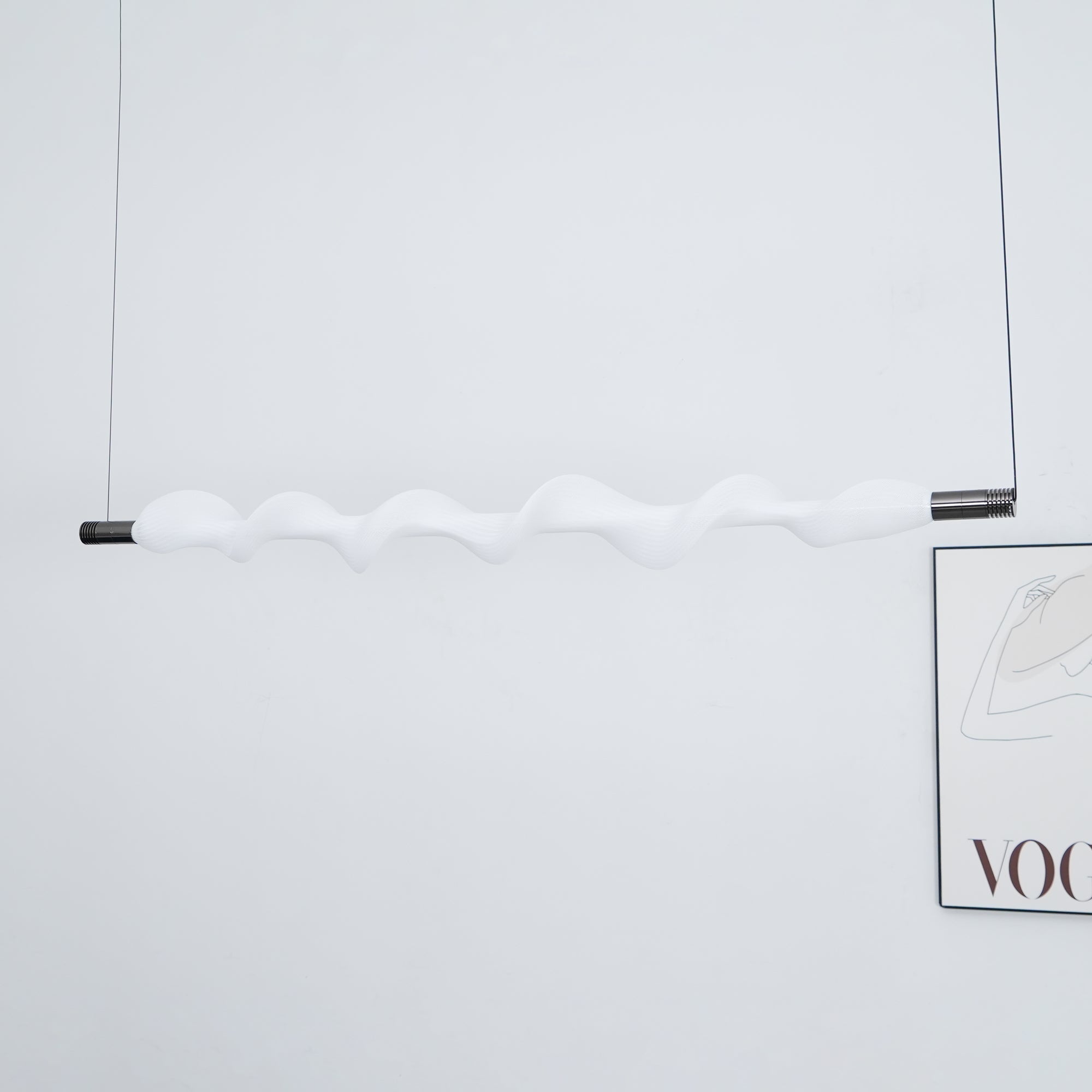 Modern Vapour LED Pendant Light with Fiber Mesh Shade and Geometric Design