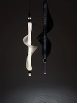 Modern Vapour LED Pendant Light with Fiber Mesh Shade and Geometric Design