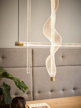 Modern Vapour LED Pendant Light with Fiber Mesh Shade and Geometric Design