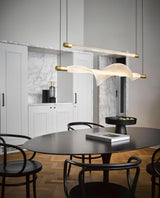 Modern Vapour LED Pendant Light with Fiber Mesh Shade and Geometric Design