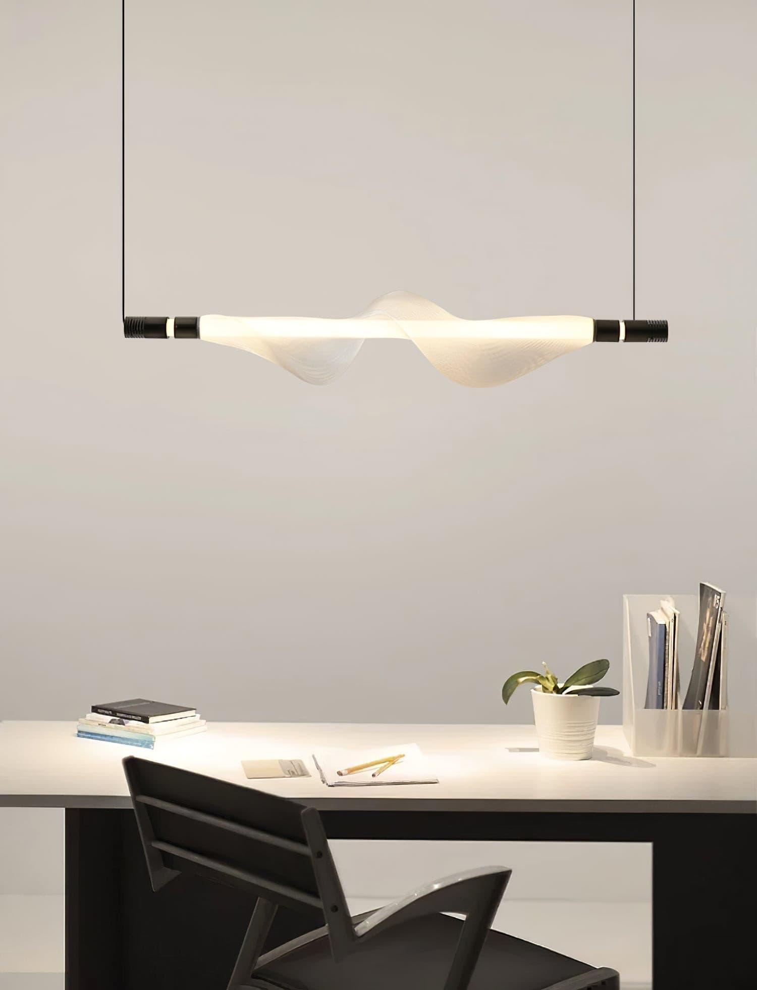 Modern Vapour LED Pendant Light with Fiber Mesh Shade and Geometric Design