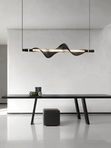 Modern Vapour LED Pendant Light with Fiber Mesh Shade and Geometric Design