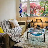 Modern Vapour LED Pendant Light with Fiber Mesh Shade and Geometric Design