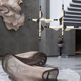 Modern Vapour LED Pendant Light with Fiber Mesh Shade and Geometric Design