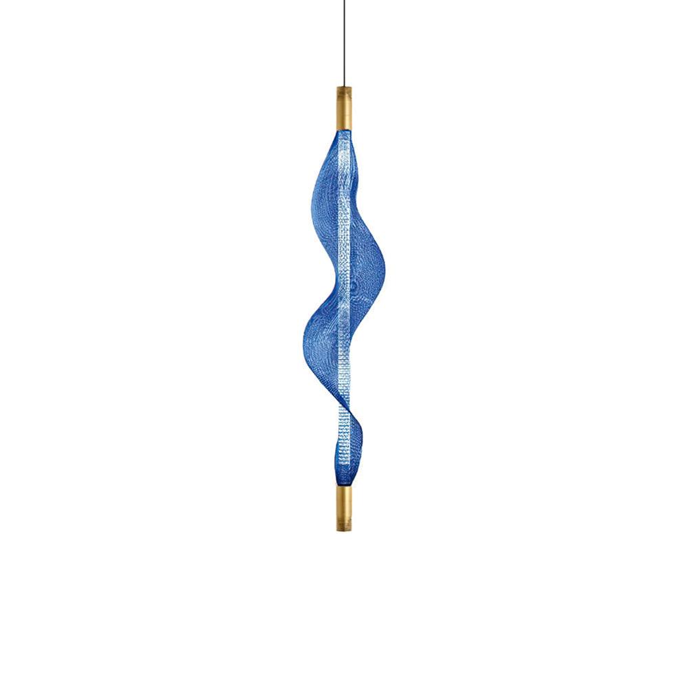 Modern Vapour LED Pendant Light with Fiber Mesh Shade and Geometric Design
