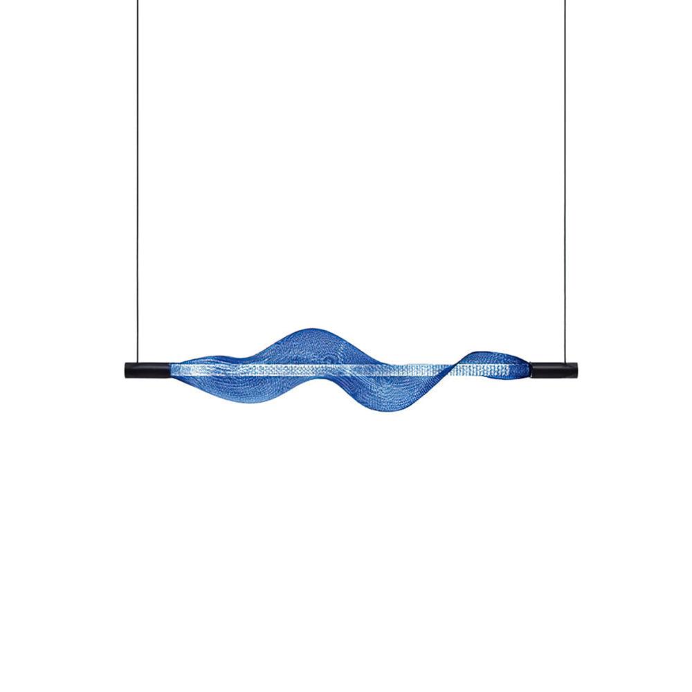 Modern Vapour LED Pendant Light with Fiber Mesh Shade and Geometric Design