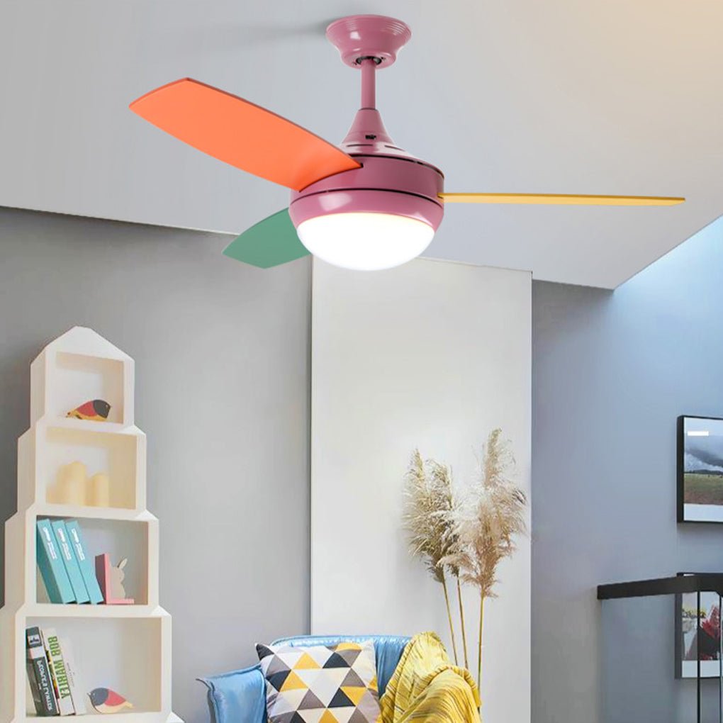 42 Inch Kids Ceiling Fan with Silent 6 Speed Motor and Dimmable 3 Color LED Light