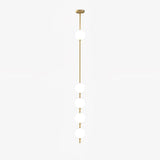 Modern Vertical Brass Globe LED Pendant Light Multi Ball Ceiling Fixture for Hallways