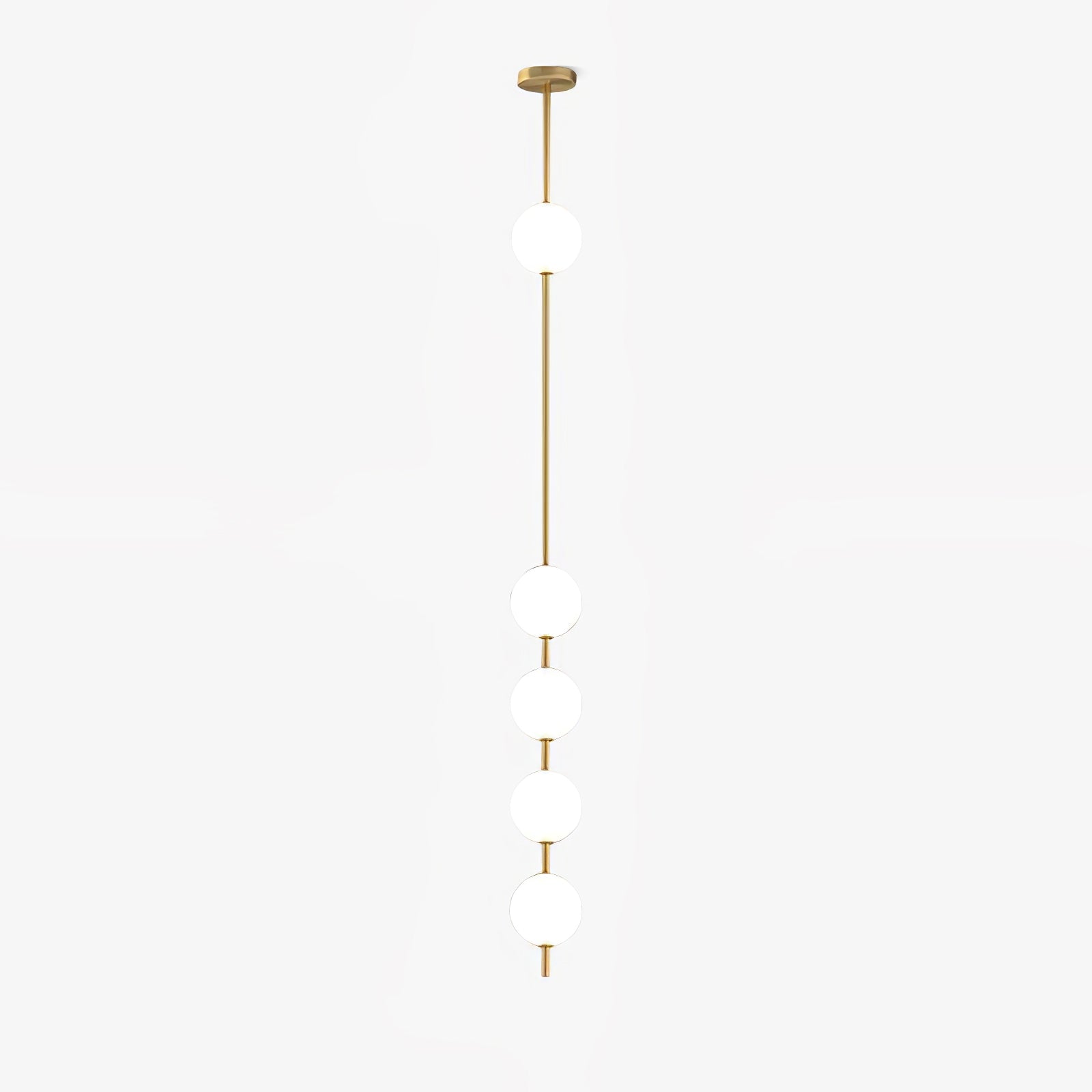Modern Vertical Brass Globe LED Pendant Light Multi Ball Ceiling Fixture for Hallways