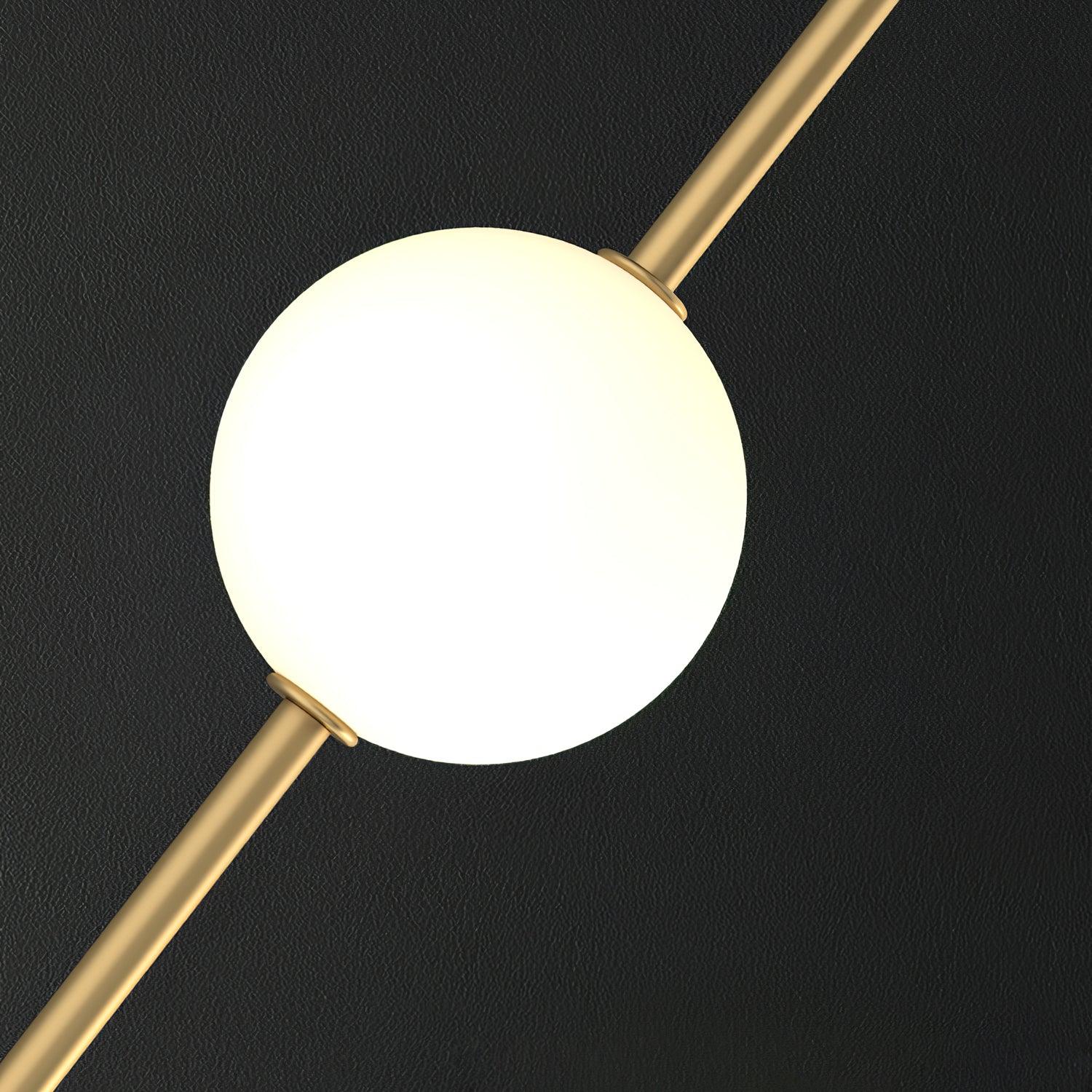 Modern Vertical Brass Globe LED Pendant Light Multi Ball Ceiling Fixture for Hallways