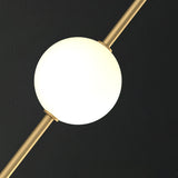 Modern Vertical Brass Globe LED Pendant Light Multi Ball Ceiling Fixture for Hallways