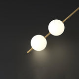 Modern Vertical Brass Globe LED Pendant Light Multi Ball Ceiling Fixture for Hallways