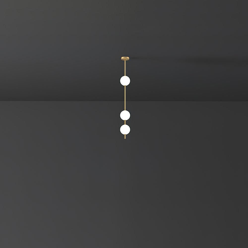 Modern Vertical Brass Globe LED Pendant Light Multi Ball Ceiling Fixture for Hallways