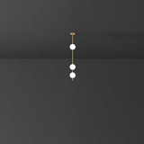 Modern Vertical Brass Globe LED Pendant Light Multi Ball Ceiling Fixture for Hallways