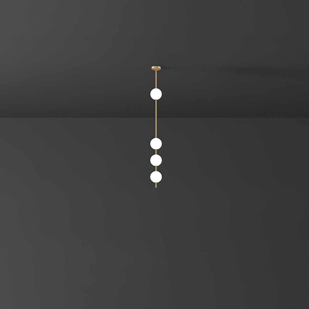 Modern Vertical Brass Globe LED Pendant Light Multi Ball Ceiling Fixture for Hallways