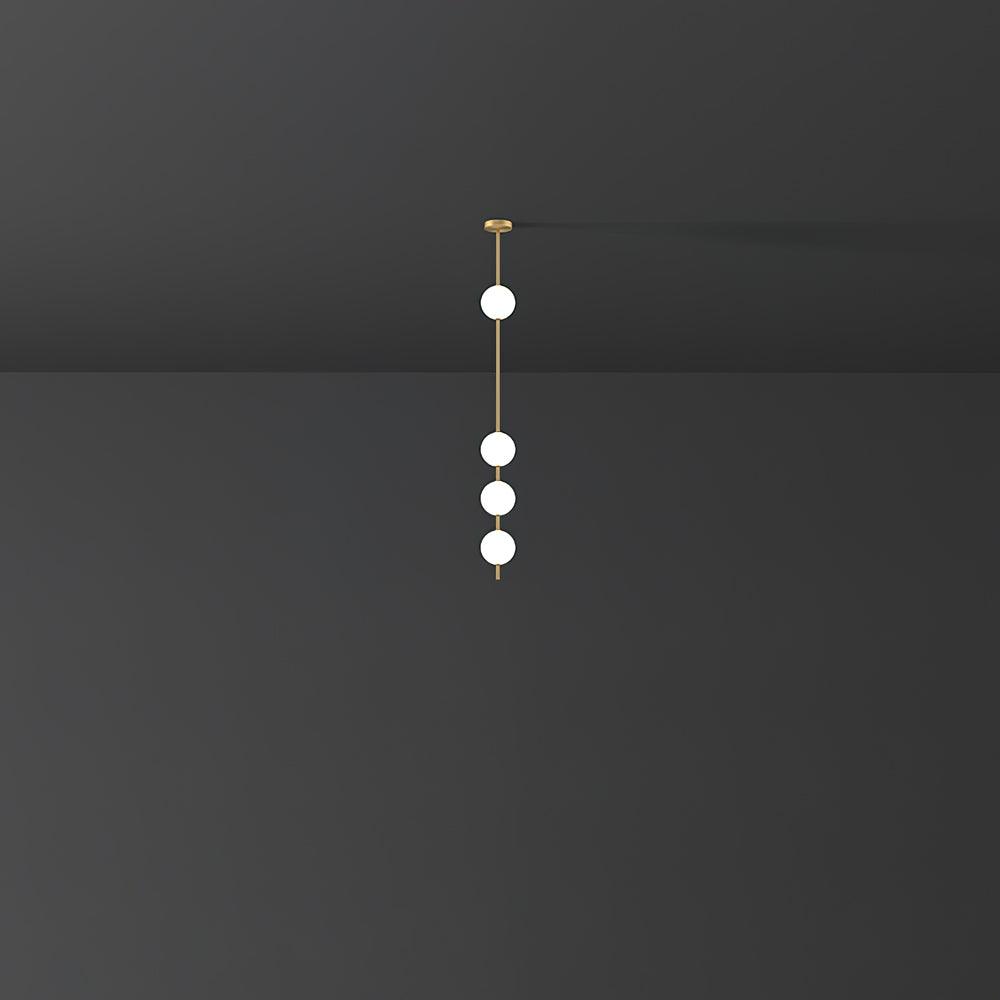 Modern Vertical Brass Globe LED Pendant Light Multi Ball Ceiling Fixture for Hallways