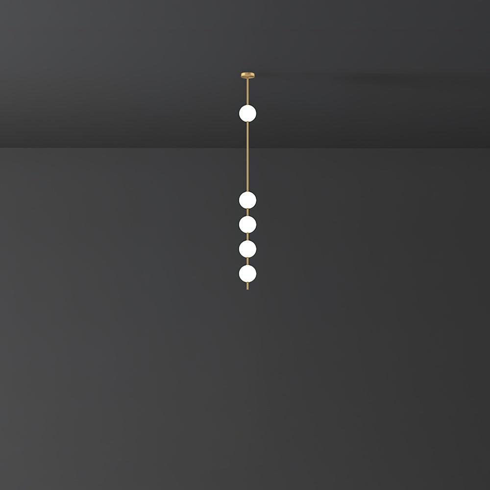 Modern Vertical Brass Globe LED Pendant Light Multi Ball Ceiling Fixture for Hallways