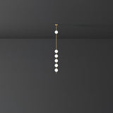 Modern Vertical Brass Globe LED Pendant Light Multi Ball Ceiling Fixture for Hallways