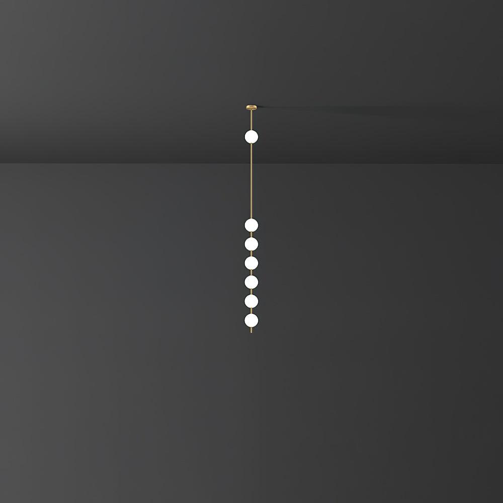 Modern Vertical Brass Globe LED Pendant Light Multi Ball Ceiling Fixture for Hallways
