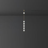 Modern Vertical Brass Globe LED Pendant Light Multi Ball Ceiling Fixture for Hallways