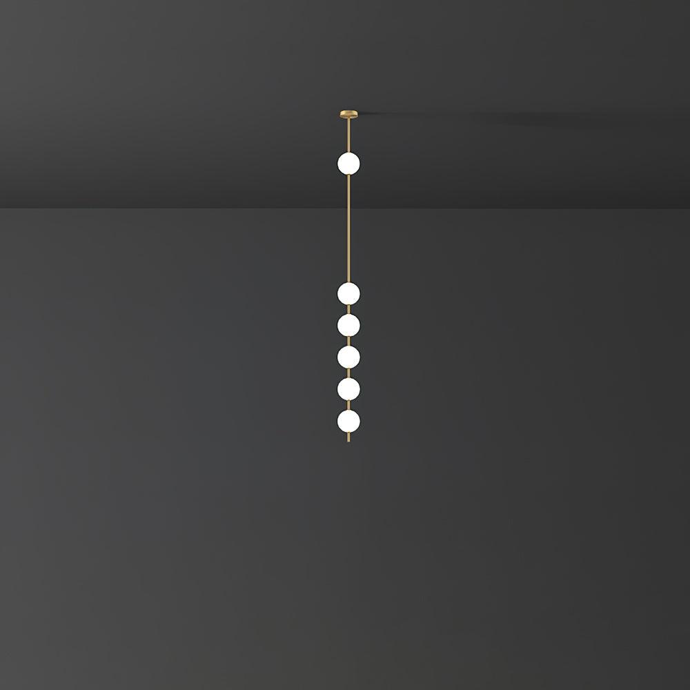 Modern Vertical Brass Globe LED Pendant Light Multi Ball Ceiling Fixture for Hallways