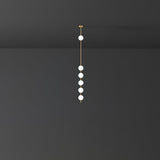 Modern Vertical Brass Globe LED Pendant Light Multi Ball Ceiling Fixture for Hallways
