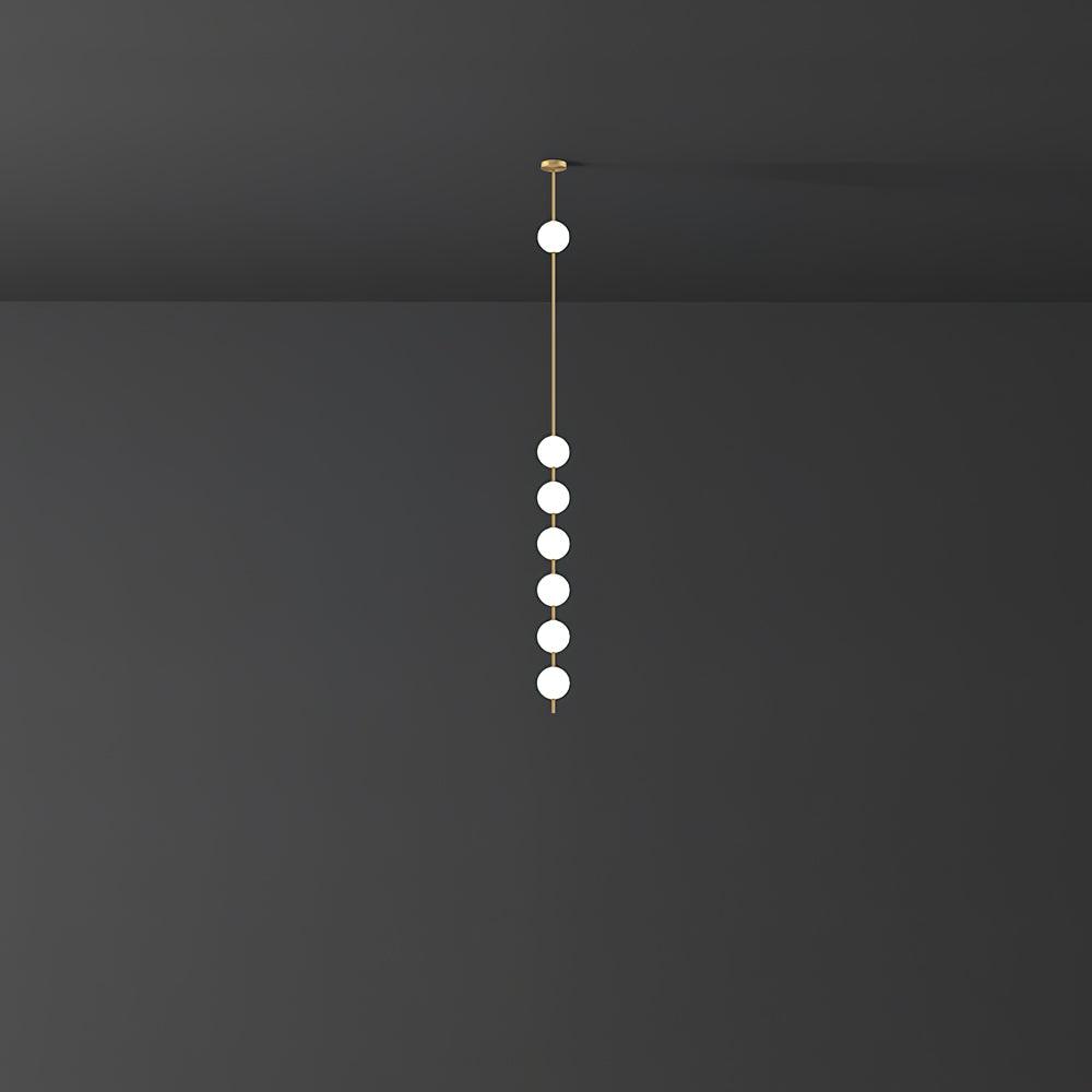 Modern Vertical Brass Globe LED Pendant Light Multi Ball Ceiling Fixture for Hallways