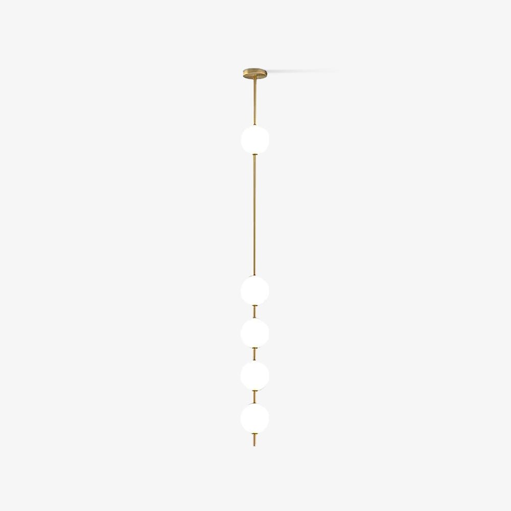 Modern Vertical Brass Globe LED Pendant Light Multi Ball Ceiling Fixture for Hallways