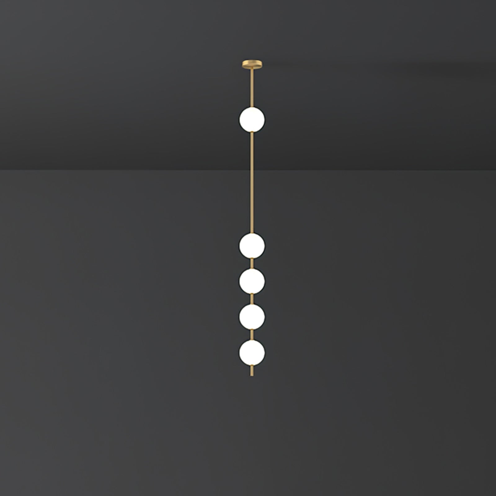 Modern Vertical Brass Globe LED Pendant Light Multi Ball Ceiling Fixture for Hallways