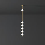 Modern Vertical Brass Globe LED Pendant Light Multi Ball Ceiling Fixture for Hallways