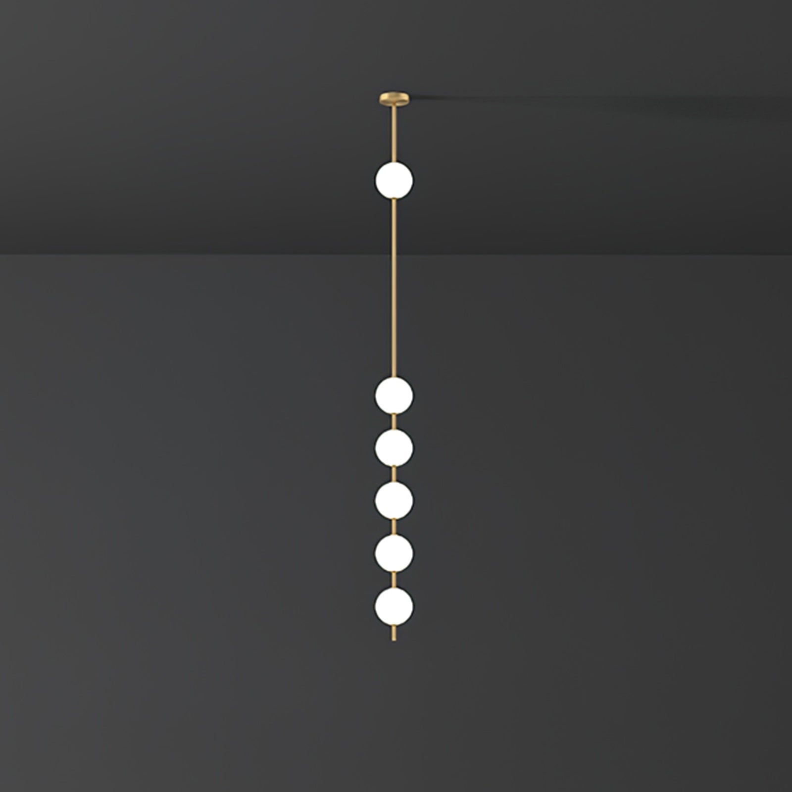 Modern Vertical Brass Globe LED Pendant Light Multi Ball Ceiling Fixture for Hallways