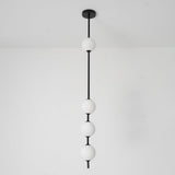 Modern Vertical Brass Globe LED Pendant Light Multi Ball Ceiling Fixture for Hallways