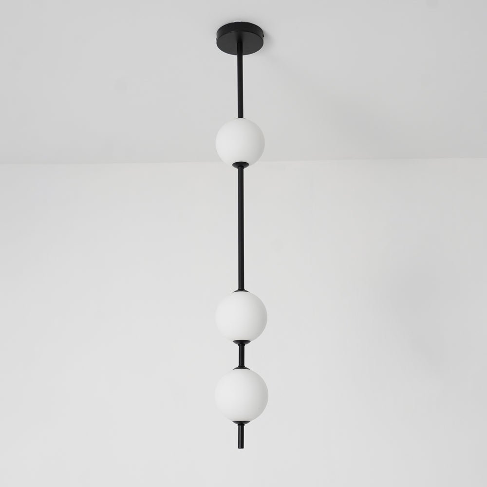 Modern Vertical Brass Globe LED Pendant Light Multi Ball Ceiling Fixture for Hallways