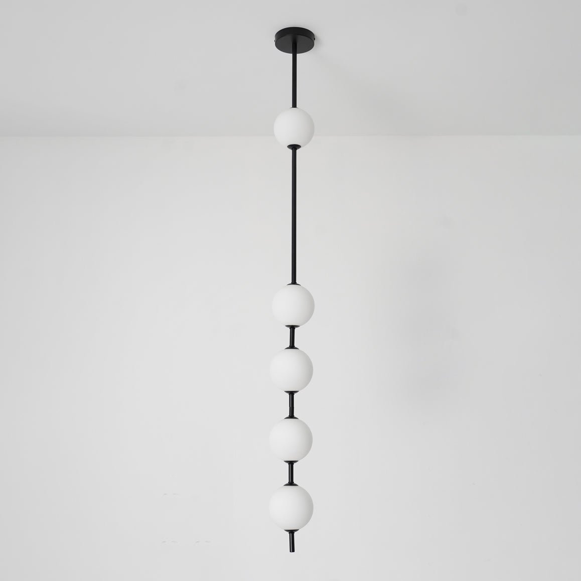 Modern Vertical Brass Globe LED Pendant Light Multi Ball Ceiling Fixture for Hallways